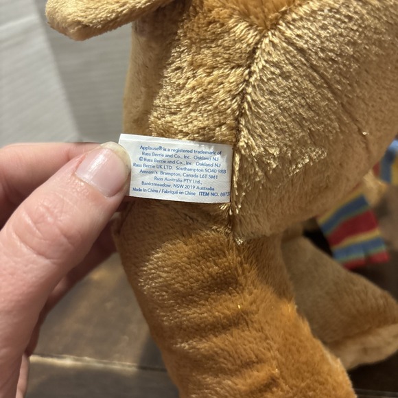 Applause FLUFF Puppy Dog Plush Floppy Stuffed Animal Russ Berrie 9 Inch Scarf - Picture 5 of 6